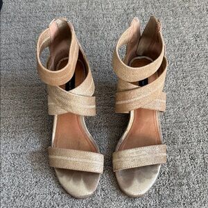 Steve Madden Gold Strappy Women's Sandal Wedges